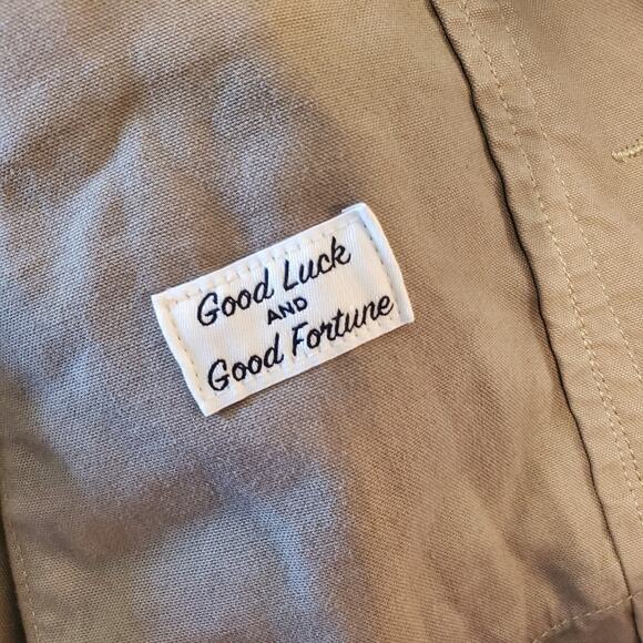 LUCKY BRAND Mens Embroidered Jacket Tiger Military Green Snap Front Pockets - Picture 9 of 16